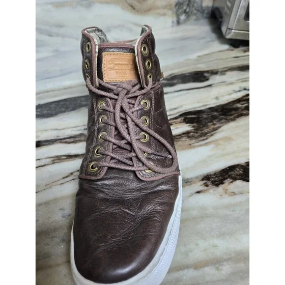 Vans Shoe Mens Size 11 Brown Leather Retro - Picture 6 of 14